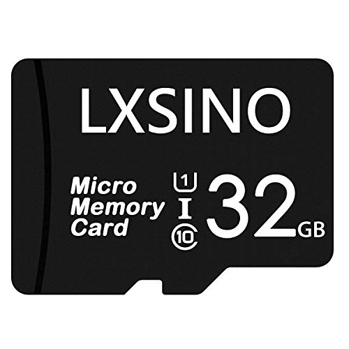 LXSINO Tarjeta Micro SD de 32GB, Tarjeta de Memoria A1, U1, C10, V10, FHD, velocidades UHS-I de hasta 80 / 25MB / seg (R/W) para teléfono, videocámara, Gopro, Tableta