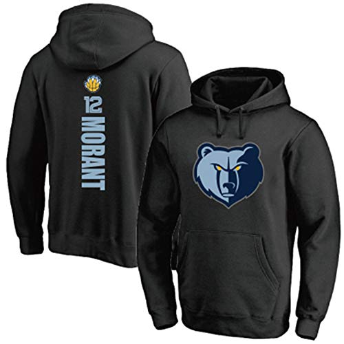 LYY Pullover con Capucha De Baloncesto para Hombre, Memphis Grizzlies # 12 JA Morant - Clásico Suelto Y Cómodo Sudadera con Capucha Tops Tops Uniformes,XXL(180~190cm)