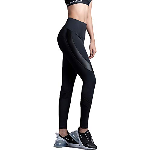 LZJDS Leggings Push Up Mujer Mallas Pantalones Deportivos Alta Cintura Elásticos Yoga Fitness,para Running Training Fitness Estiramiento Yoga y Pilates,Negro,M