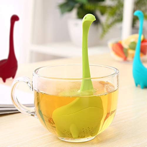 Malla Herramientas IBHT Calidad Alimentaria PP Cocinar Dinosaurio infusor Loch Ness Monster Forma de la Resistencia térmica Total del té Los coladores de café Teaware Green