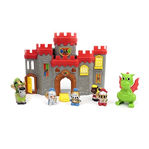 Mamatoy - Funnycity the Big Knights Fortress - El Set incluye un castillo con luces y sonidos, 4 Caballeros, 2 Caballos y un Dragón - A partir de 18 meses