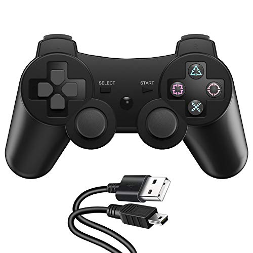 Mando PS3, Zexrow Mando Inalámbrico para PS3, Bluetooth Controller Bluetooth con Doble Vibración, Sensor de Movimiento Giroscopio, Joystick para Playstation 3