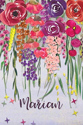 Marian: Personalized Lined Journal - Colorful Floral Waterfall (Customized Name Gifts)