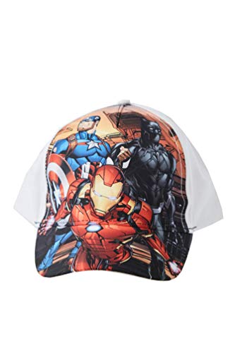 Marvel Bander de béisbol Avengers Infinity War, Gorra de 100% algodón, Iron Man, Pantera Negra y Adorno de Capitán América para niños, niños y niñas (52, Blanco)