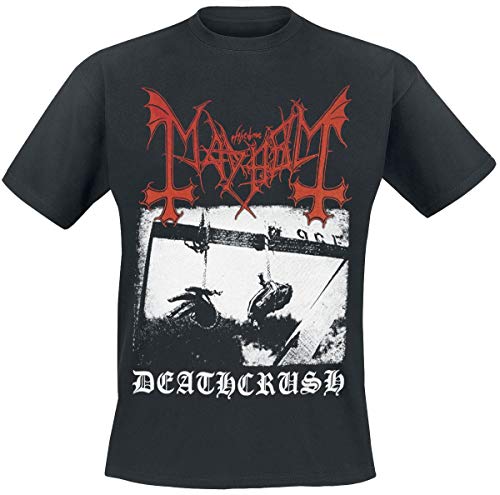 Mayhem Deathcrush Hombre Camiseta Negro L, 100% algodón, Regular