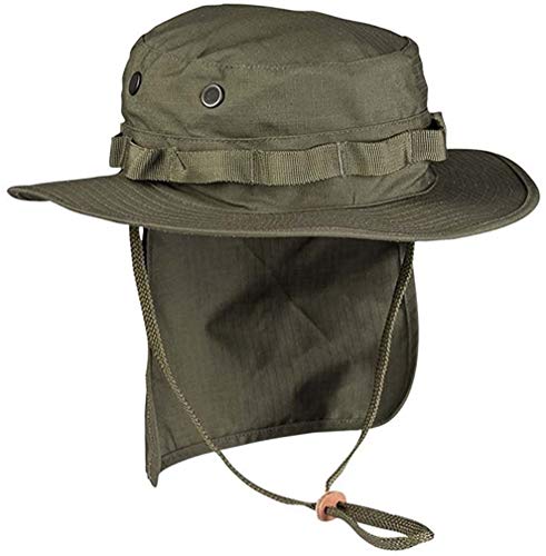 Mil-Tec Boonie Sombrero británico con protección Cuello Ripstop (Oliva/M)