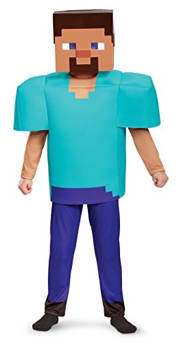 Minecraft 65651K Steve - Disfraz de Steve (talla M, 7-8 años, 127-136 cm), color azul , color/modelo surtido