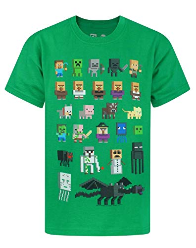 Minecraft Sprites Boy – Camiseta de Manga Corta para Mujer Verde Verde 7-8 Años