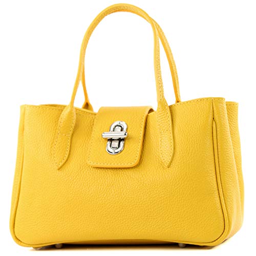 modamoda de - Bolso de mano pequeño ital TL03, Color:cuero amarillo