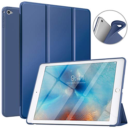 MoKo Funda Compatible con iPad Air 2, Superior Delgada Protectora Case con Tapa Trasera Esmerilada Translúcida Compatible con Apple iPad Air 2 9.7" - Azul Marino
