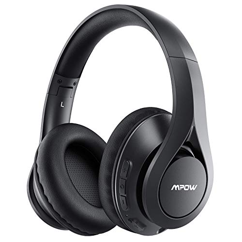 Mpow 059 Lite Bluetooth 5.0 Auriculares Over Ear, hasta 60 Horas, Inalámbrico Over Ear con CVC 8.0 Micrófono, Hi Fi, Plegable Over Ear Bluetooth Auriculares para iPhone, iPad, Android, portátiles