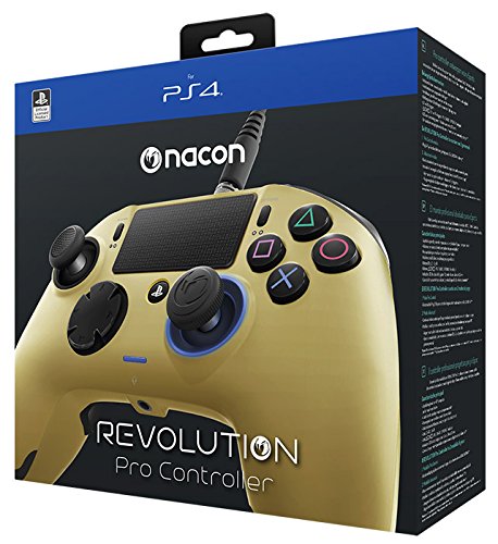 Nacon Revolution Pro Controller - Mando alámbrico, color dorado (PS4)