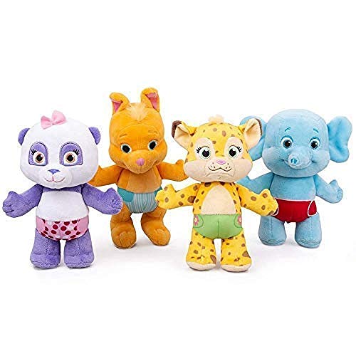 NC56 Muñecos de Peluche 4 unids/Lote 25Cm Snap Toys Word Party Lulu Panda Elefante Wallaby Peluches de Peluche