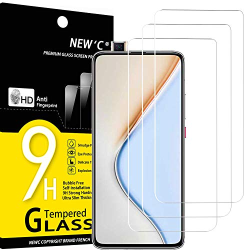 NEW'C 3 Unidades, Protector de Pantalla para Xiaomi Redmi K30 Pro, Xiaomi Poco F2 Pro, Antiarañazos, Antihuellas, Sin Burbujas, Dureza 9H, 0.33 mm Ultra Transparente, Vidrio Templado Ultra Resistente