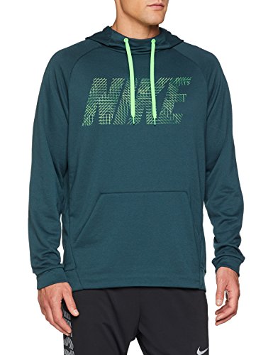 NIKE M Dry Po FLC GFX Sudadera con Capucha, Hombre, Verde (Deep Jungle/Verde Strike), X-Large