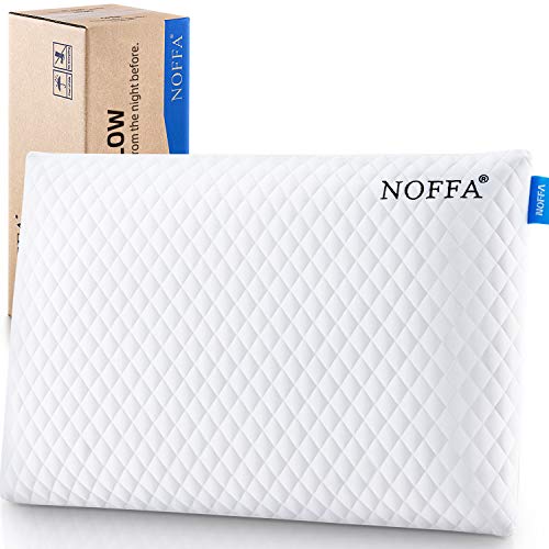 NOFFA Almohada Baja Altura Adultos, Almohada Viscoelastica 60 cm Cervicales Dormir Boca Abajo, Almohada Plana Delgada Cervical Niños Adolescente