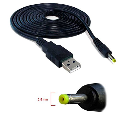 OcioDual Cable USB Cargador para Tablet Android mp3 2.5mm 5v 2A 1m alimentacion DC Carga