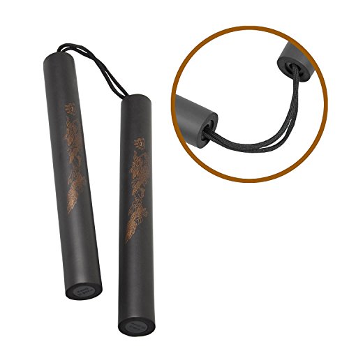 OFKPO Nunchaku de Espuma con Cable para Aprender y Entrenar sin Peligro,Negro