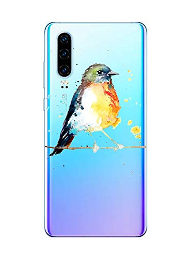 Oihxse Compatible con Huawei Honor 20S/PLAY3 Funda Suave Gel TPU Silicona Cristal Transparente Carcasa Acuarela Animal Pintado Patrón Protectora Estuche Bumper Caso Case (B1)