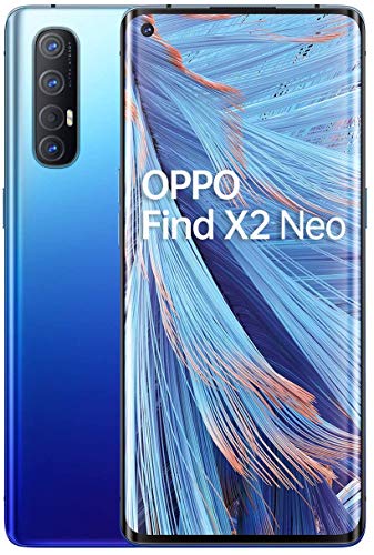 OPPO Find X2 NEO 5G – Pantalla de 6.5" (AMOLED, 12GB/256GB, Snapdragon 765G, 4.000 mAh, cámara trasera 48MP+13MP+8MP+2MP, cámara frontal 32MP, Android 10) Azul
