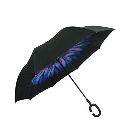 Paraguas automático creativo de doble capa invertida, manos libres, para coche, soleado, mango largo, paraguas de coche (solo contiene un paraguas)