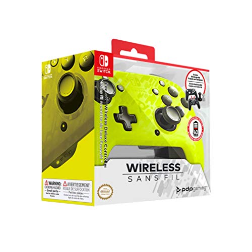 PDP Gaming - Mando Faceoff Wireless Deluxe Con Licencia Oficial Nintendo Switch (Camuflaje Amarillo) (Nintendo Switch)