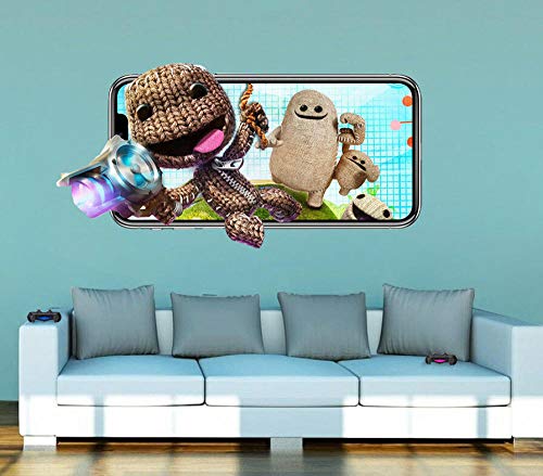 Pegatinas de pared Little Big Planet Etiqueta de la pared Videojuego Etiqueta 3D Vinilo mural decorativo Niños-50x70cm