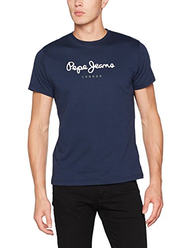 Pepe Jeans Eggo PM500465 Camiseta, Azul (Navy 595), Large para Hombre