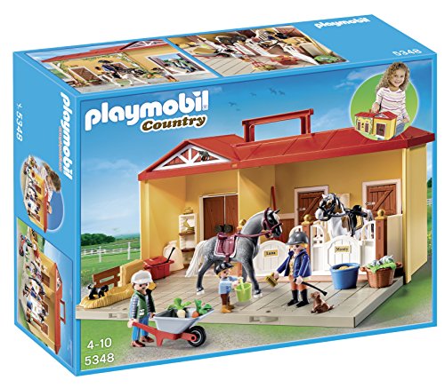 PLAYMOBIL Granja de Ponis - Maletín establo de Caballos (5348)