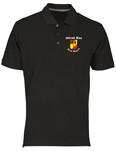 Polo por Hombre Negro TUM0031 Ultras Sur Real Madrid