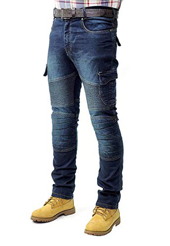 Prime Pantalones de Trabajo para Hombre BLJ-02 (BLACK-DENIM-005, 36W X 32L)