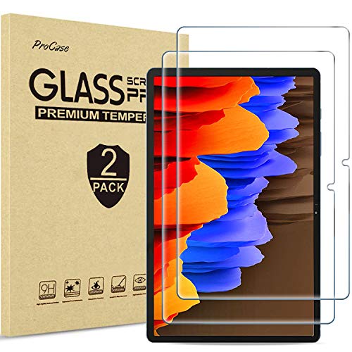 ProCase 2 Pcs - Protector de Pantalla para Galaxy Tab S7 Plus 12.4" 2020 Model SM-T970 T975 T976, Screen Protector Vidrio Templado para 2020 12.4 Pulgadas Galaxy Tab S7 Plus / S7+ T970 T975 T976