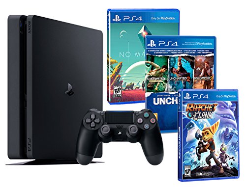 PS4 1TB Playstation MEGA PACK FAMILIAR de 5 Juegos: Ratchet & Clank, Uncharted Collection (3 en 1) y No Man's Sky