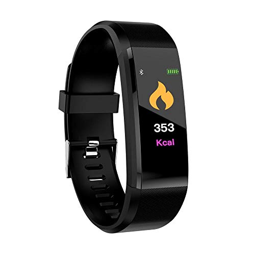 Pulsera de salud con función de detección de frecuencia cardíaca y monitoreo del sueño, con rendimiento impermeable IP67，Adecuado como regalo para mujeres, color negro