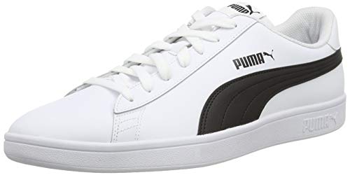 PUMA Smash V2 L, Zapatillas Unisex Adulto, Blanco White Black, 42.5 EU