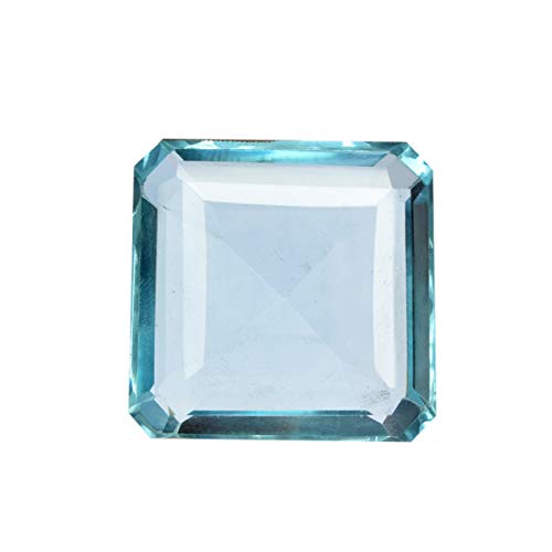 Real Gems 33.00 CT Una Piedra Preciosa Suelta de Aguamarina, Piedra Cuadrada facetada en Forma de Aguamarina de Marzo, fabricación de Joyas de Piedras Preciosas Sueltas