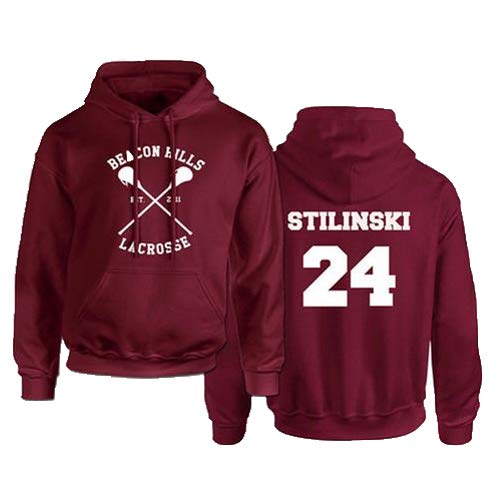 Rejoicing Sudadera cálida, Sudadera con capucha Teen Wolf con palabras de Stilinski Lahey, Sudadera unisex de otoño para la temporada de invierno otoño primavera, Red A, 24, Medium