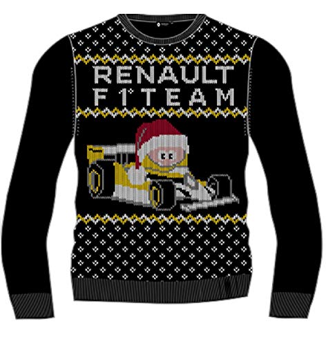 Renault F1 Team – Sudadera de invierno para niño – Papá Noel Champion de fórmula 1 – Licencia oficial Negro 12 años