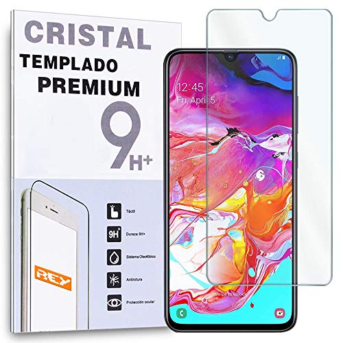 REY - Protector de Pantalla para Samsung Galaxy A70 - A70S, Cristal Vidrio Templado Premium