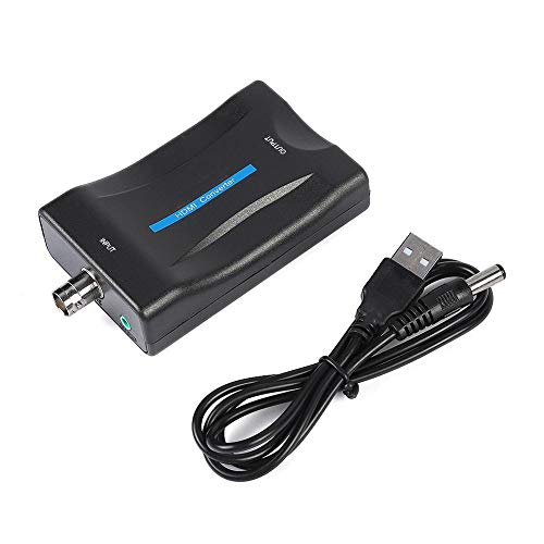 Richer-R Adaptador BNC a HDMI,Convertidor de Vídeo HD 720P/1080P para DVD/Decodificadores/Reproductores/Máquinas de Juegos(PS2,PS3,PSP,Wii,XBOX360,etc.)(Tecnología compensación 3D/DCDI/I2S)