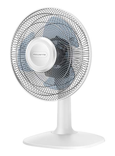 Rowenta VU2310 Essential ventilador de mesa, alto rendimiento, con modo silencioso, 2 velocidades, compacto, oscilación y orientación ajustables, hasta 20 m3/min