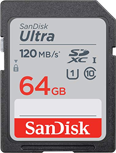 SanDisk Ultra SDHC, Tarjeta de memoria de 64 GB, hasta 120 MB/s, Class 10, UHS-I y V10