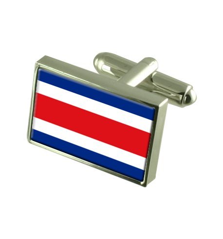 Select Gifts Costa Rica Gemelos de bandera con keepsake grabado caso