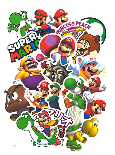 SetProducts  Top Pegatinas! Juego de 99 Pegatinas de Super Mario World Vinilos - No Vulgares - Mario Bros, Luigi, Wario, Peach, Toad - Personalización, Scrapbooking
