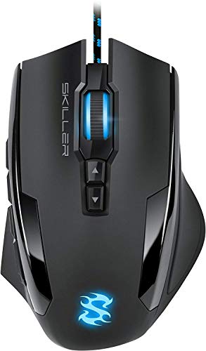 Sharkoon SGM1 - Ratón Gaming Óptico, 10800 DPI, 12 Botones, Negro