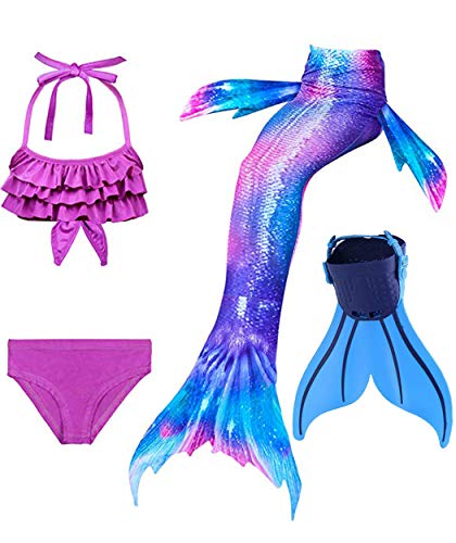 shepretty Traje de Baño de La Cola Sirena de Las Muchachas Bikini Set para Nadar Traje de Sirena,Dh22,150