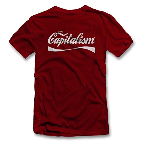 shirtground Enjoy Capitalism T-Shirt Bordeaux-Maroon L