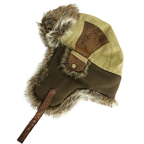 SIGGI - Gorro de pelo para hombre, algodón, cálido, Ushanka, estilo ruso, sombrero de caza