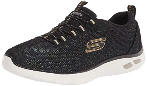 Skechers Empire D'Lux-Charming Grace, Zapatillas Mujer, Negro Bkmt Black Multi Mesh White Trim, 36 EU