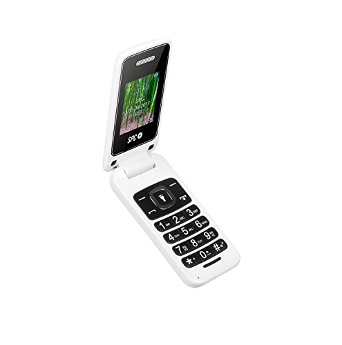 SPC Flip - Teléfono móvil (Dual SIM, Números y letras grandes, Agenda hasta 300 contactos, Bluetooth) – Color Blanco